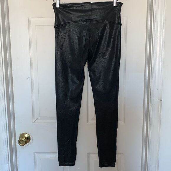 Spanx Foiled Snakeskin Leather Leggings - Picture 3 of 7